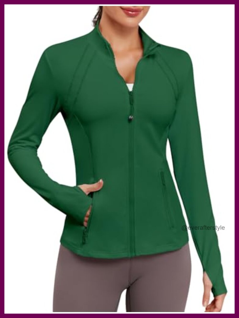 VUTRU Women's Fitted Athletic Jacket Zip Up Running Track Coat Thumb Holes